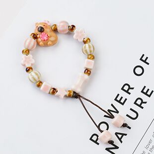 景德镇可爱陶瓷手链高颜值小狗好朋友新款情侣闺蜜编织手绳不掉色