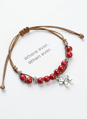 马上发财景德镇新春福气陶瓷手链新中式百搭饰品配饰直播货源