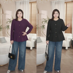 新款 时尚 纯色外套大码 PWD33450 衣长70 春季 女装 仅外套