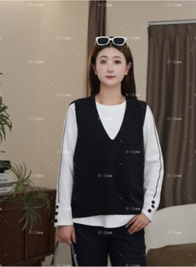 【秋款上新】PMM82140早秋新款时尚V领设计简约显瘦大码女装马甲