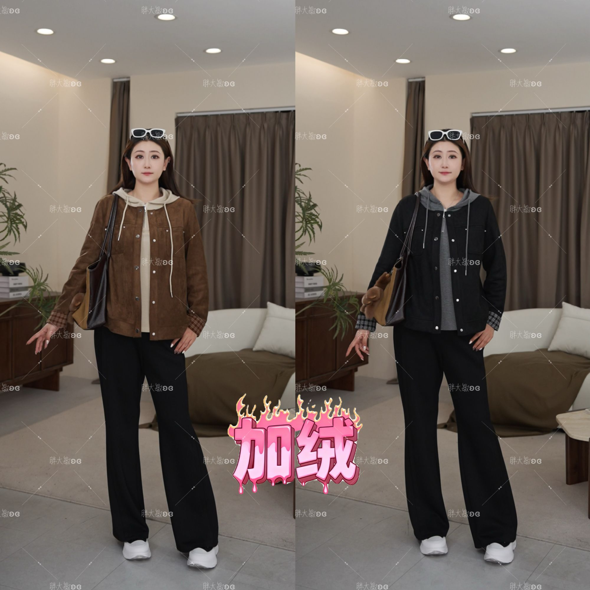 【上新】秋冬外套PDM22580冬季新款慵懒风复古麂皮绒大码女装外套