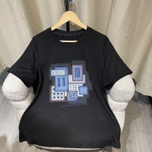 现货仅上衣 衣长68 夏季 短袖 简约宽松显瘦休闲大码 PWD33098