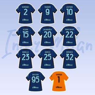 国米劳塔罗萨内蒂罗纳尔多球衣创意贴纸装饰手账防水贴画足球周边