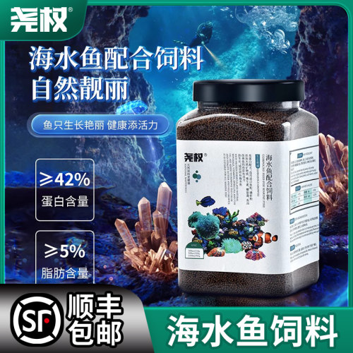 尧权蓝吊黑尾仙海水鱼饲料开口