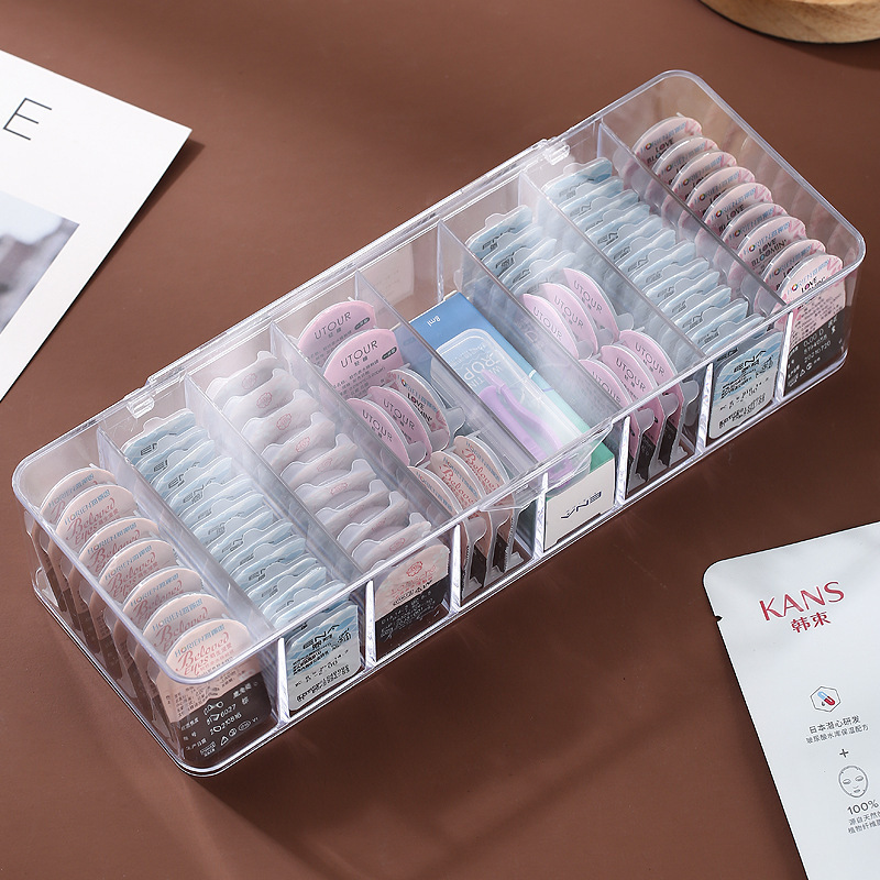 Contact lens organizer transparent box with lid