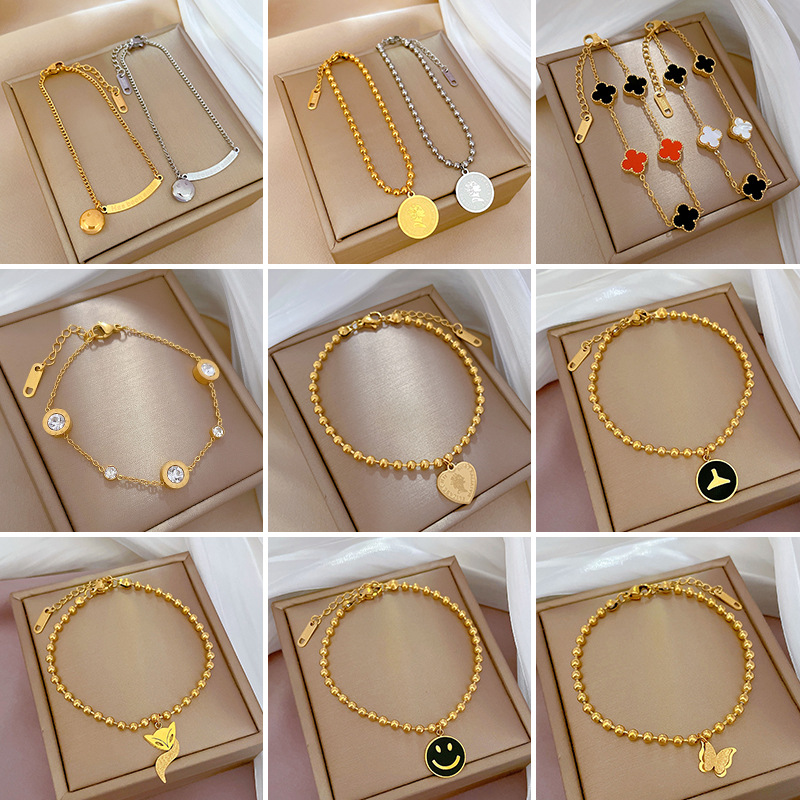 Titanium Steel Trendy Round Bracelets Bangles for Women
