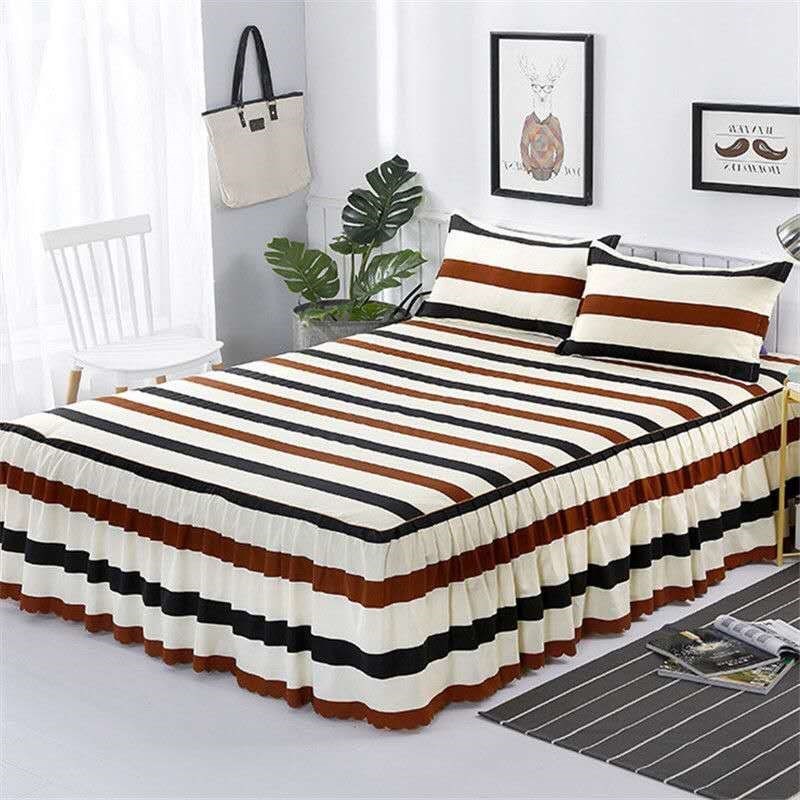 Bed skirt pillowcase 3 woolly bedsheet bedding set bedspread