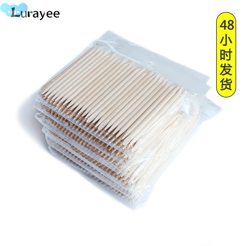 300/400pcs Orange Wooden Sticks Nail Cuticle Pusher Remover