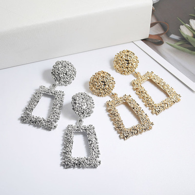 Women Gold Silver Geometric Statement Drop Dangle Earrings