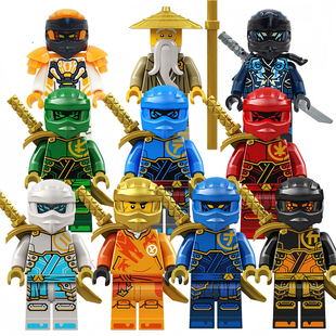 18季幻影忍者国产积木人仔双面印刷黄金武器大地寇黑化杰积木玩具