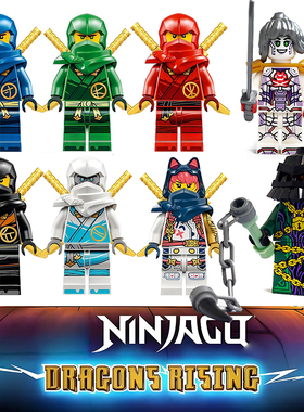 幻影忍者人仔第17季劳埃德凯索拉双面印花拼装积木稀有人偶玩具