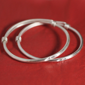 温声 平安喜乐手工复古民族风纯银足银新中式 手镯手环节日礼物