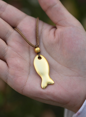 足银9999金鲫鱼年年有余毛衣链