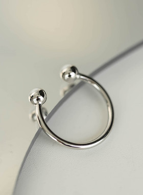S925纯银C型开口极简女士尾戒