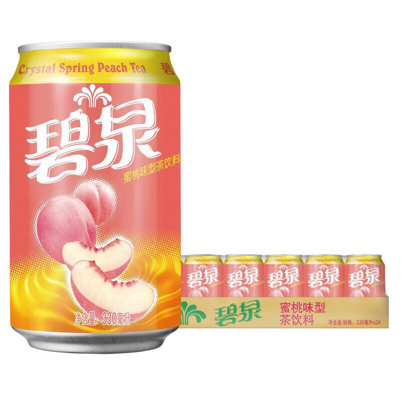 屈臣氏碧泉蜜桃茶饮品330mlX24罐装整箱国产果味水蜜桃茶饮料包邮