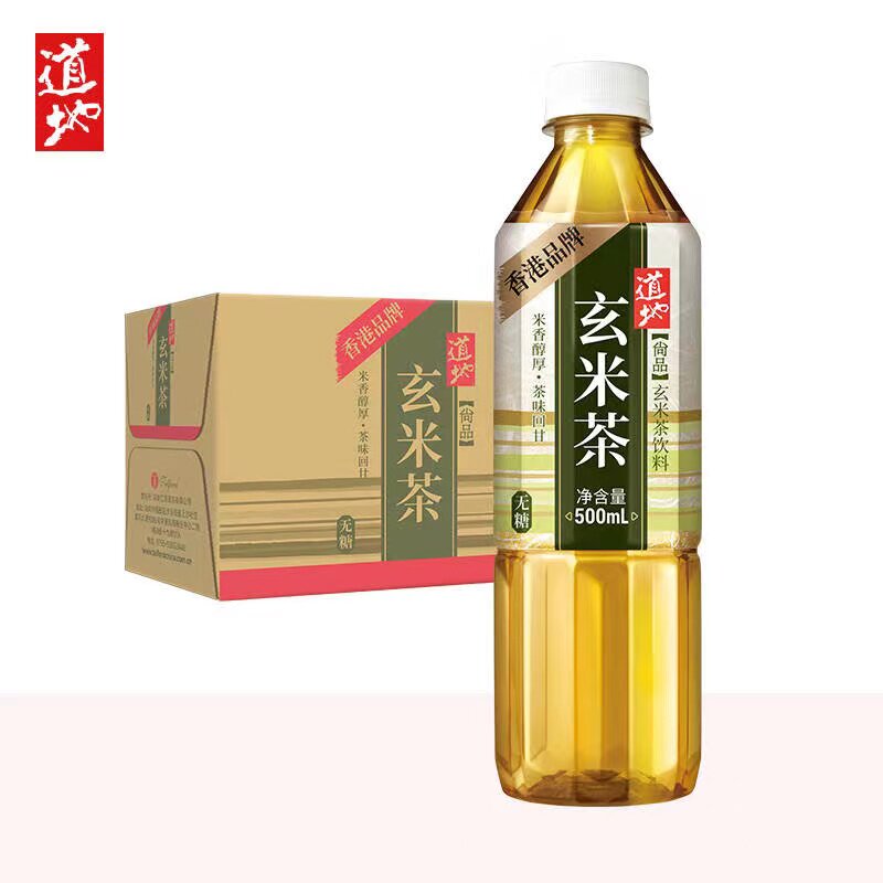 道地玄米绿茶无糖植物茶饮料瓶装图片