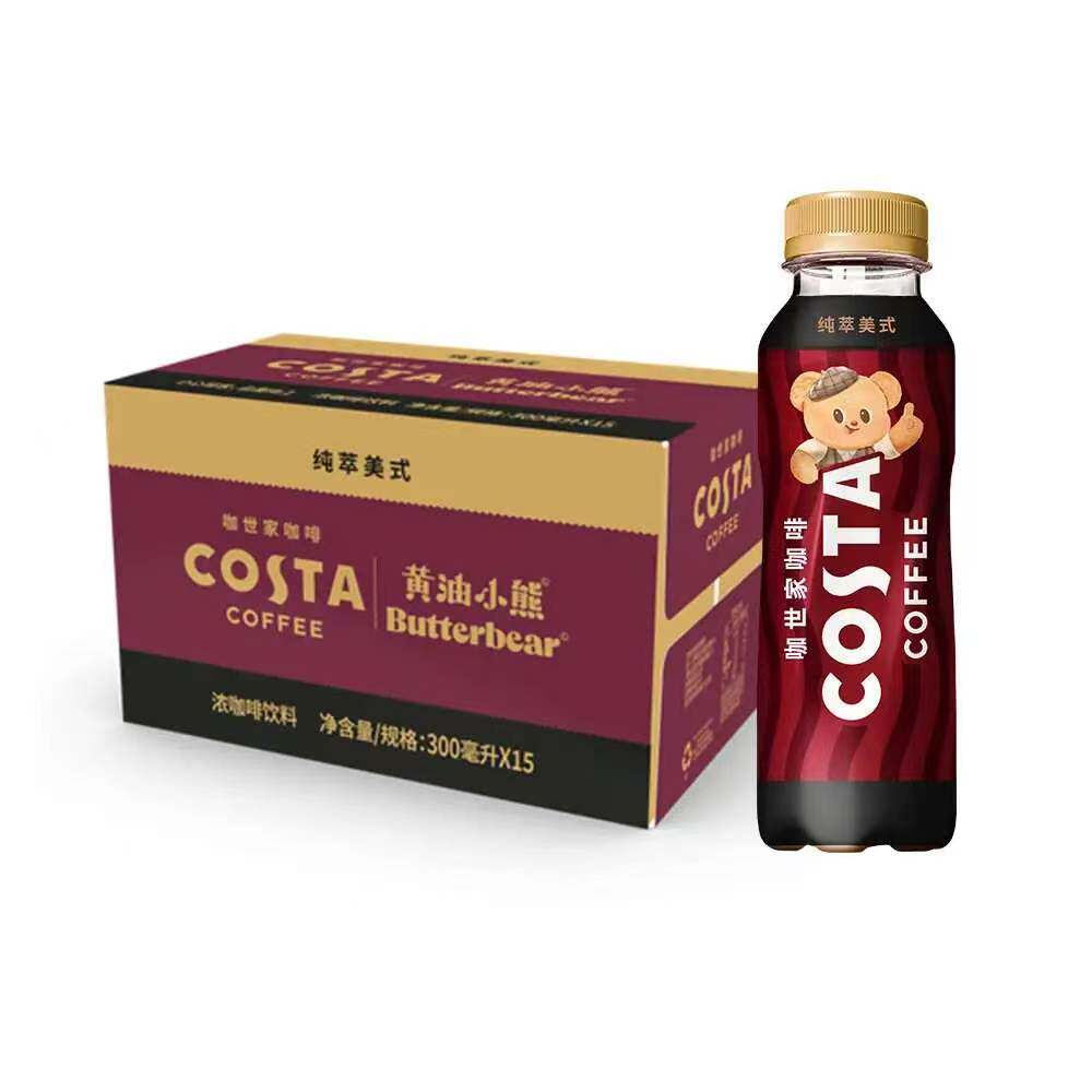 可口可乐出品咖世家低糖纯萃美式300ml*15瓶装整箱即饮浓咖啡饮料 - 实物图