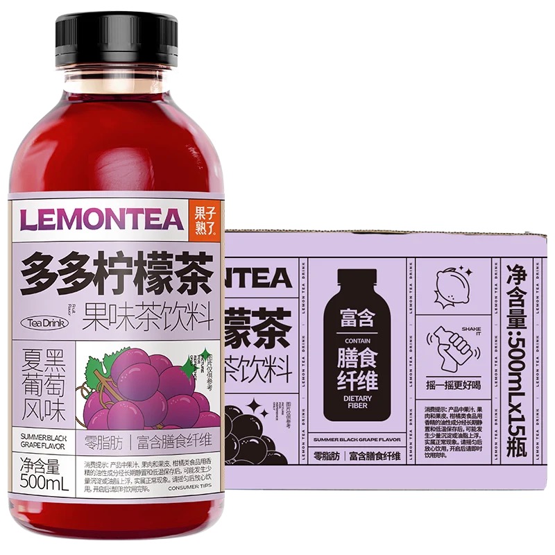 果子熟了多多柠檬茶500ml*15瓶装