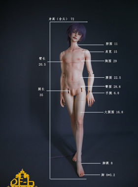 DF-H  新72体 男体  素体  BJD  DFH72 （不含头、体妆）