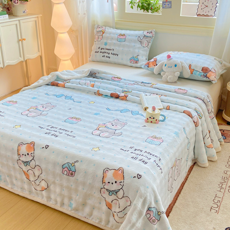 A类泡泡绒床单单件学生宿舍单人珊瑚牛奶绒被单冬季加绒毛毯床毯,床上用品,床单,淘宝优惠券,粉丝福利购,淘宝优惠卷