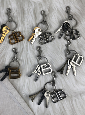 复古巴黎铁塔B字母rodeo做旧金属钥匙扣包包挂件潮流车钥匙扣送礼