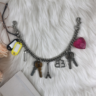 适用于rodeo包包挂件时尚金属挂链原创创意挂饰B扣爱锁匙巴黎铁塔