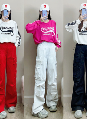 【秋冬/新品】广场舞服装曳步舞工装裤大口袋直筒男女休闲运动裤