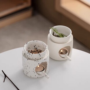 复古陶瓷香薰炉蜡烛加热炉精油香薰灯烤茶叶香粉蜡烛香薰炉摆件