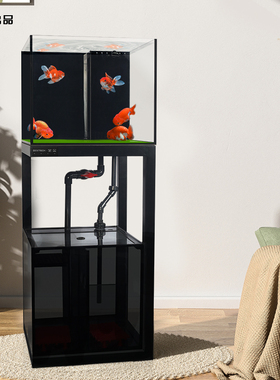 boxtech瑞螭鱼缸工业风下过滤底滤超白加厚玻璃客厅家用造景水族