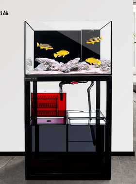boxtech瑞螭鱼缸客厅2024新款工业风底滤超白鱼缸造景水族箱家用