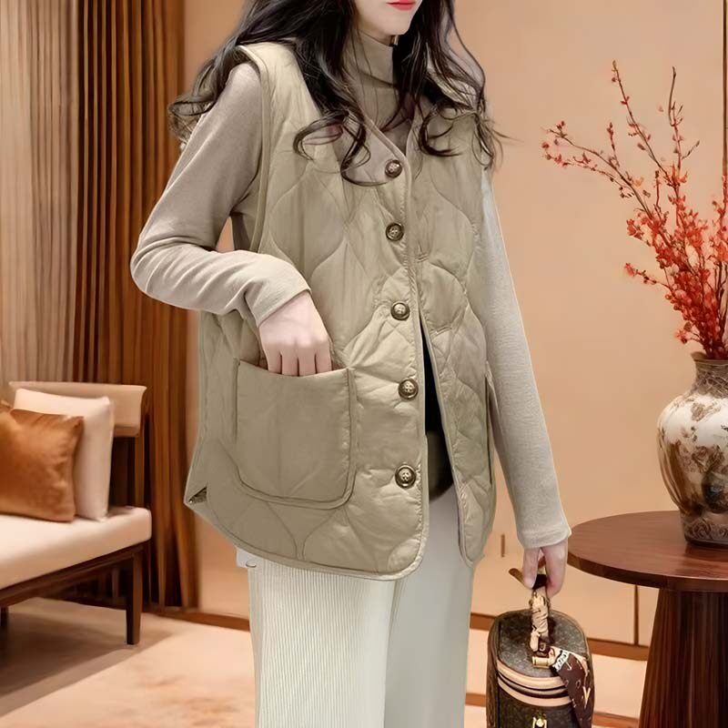 时髦气质两面穿羊羔绒毛马甲女秋冬款高级感遮肉显瘦加绒保暖上衣