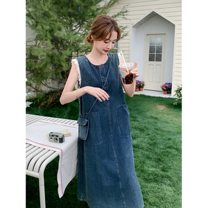 初夏巨好看奶乖港风复古无袖牛仔背心裙女2026新款时髦炸街连衣裙