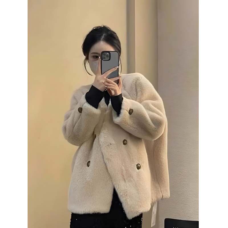 高级感羊羔绒宽松显瘦毛毛外套