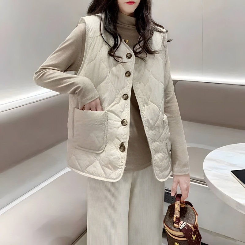 美拉德双面两穿羊羔毛马甲女保暖