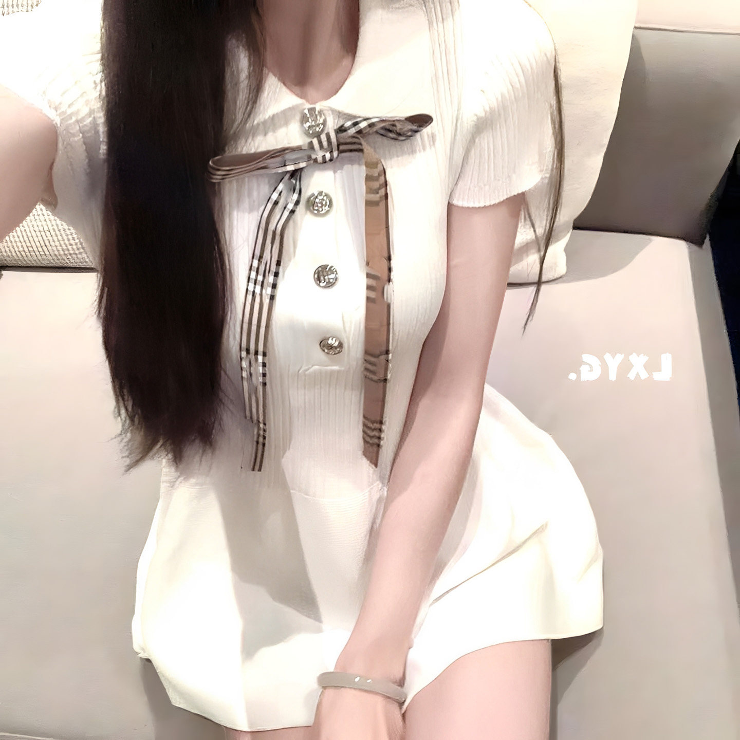 2026超火减龄法式纯欲气质修身收腰针织连衣裙女夏季A字超短裙子