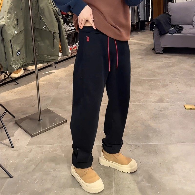 重磅休闲裤男春秋季弯刀刺绣运动长裤子2025新款加绒冬季直筒卫裤,男装,休闲裤,淘宝优惠券,粉丝福利购,淘宝优惠卷