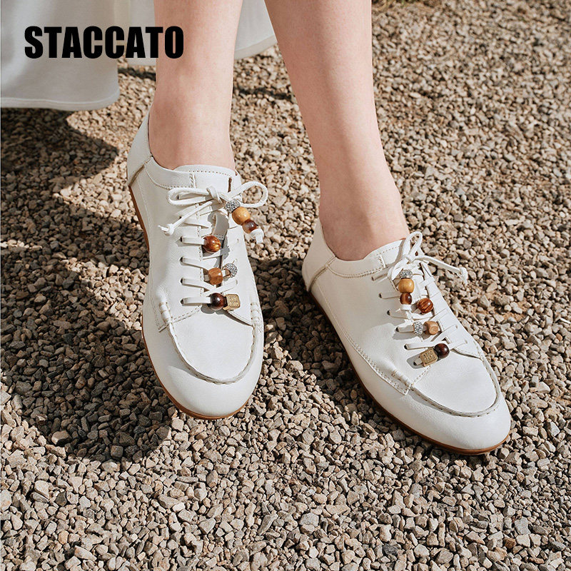 思加图2026新款榛果奶油复古牛津鞋奶油鞋平底鞋单鞋女鞋EJR06AM6,女鞋,浅口单鞋,淘宝优惠券,粉丝福利购,淘宝优惠卷