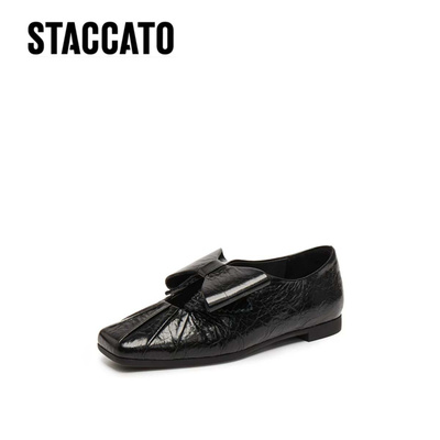 思加图2025秋新款东京画家复古法式芭蕾舞鞋平底女单皮鞋EGT03CA5