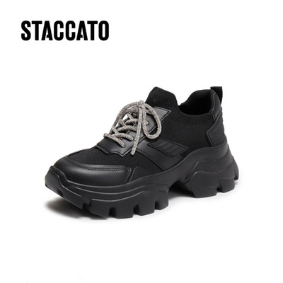 思加图2026春季新款星河蝴蝶老爹鞋厚底运动休闲鞋透气女ECE65AM6