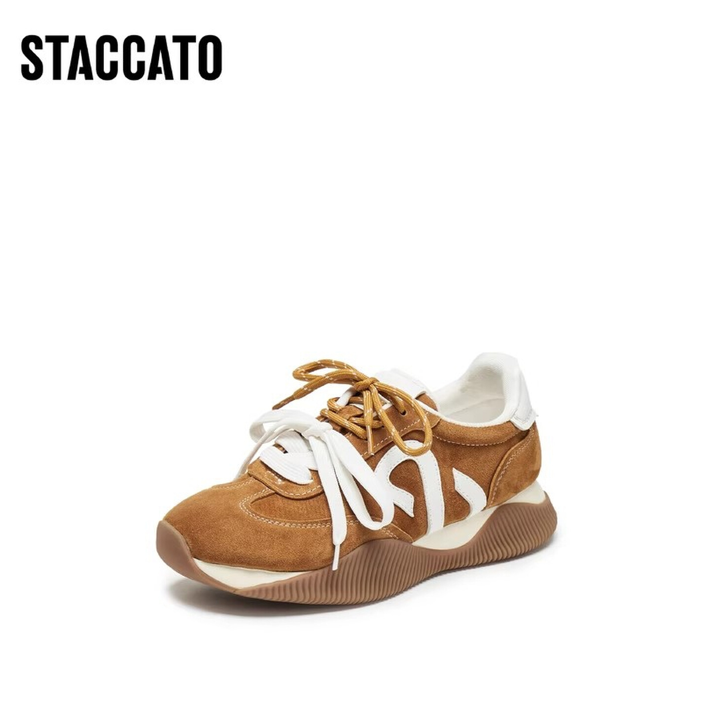 思加图2025新款百搭复古德训鞋阿甘鞋厚底增高运动休闲鞋Y2322CM5