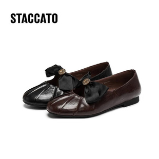 法式 平底鞋 复古玛丽珍鞋 子K0231CA5 小皮鞋 女鞋 单鞋 思加图2025新款