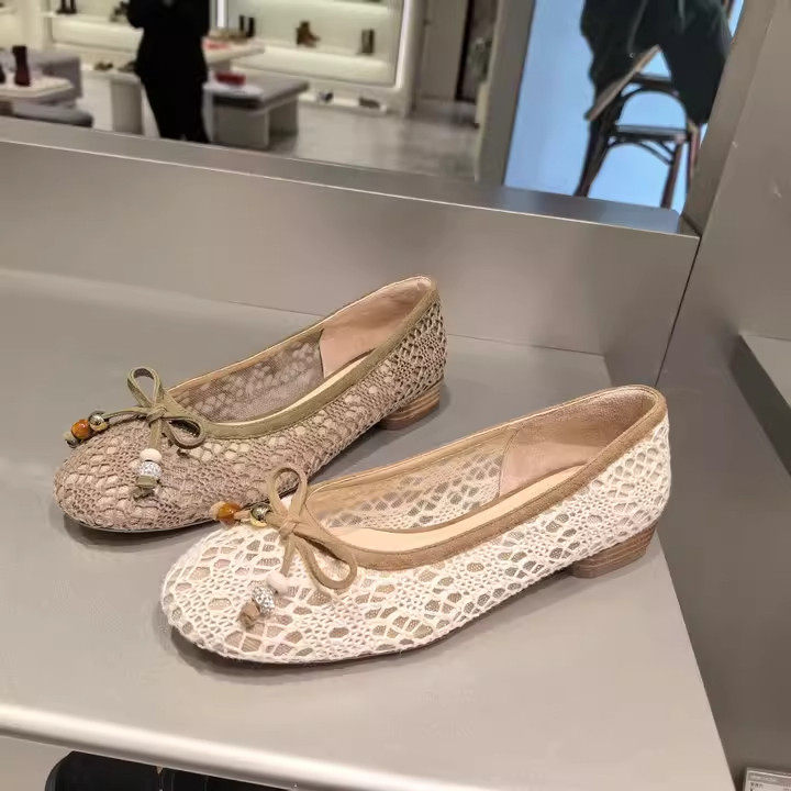 思加图专柜正品2026春款蕾丝蝴蝶结浅口低跟女单鞋EGV09,女鞋,浅口单鞋,淘宝优惠券,粉丝福利购,淘宝优惠卷
