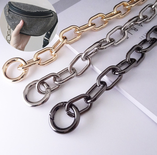 适用大王钻腰包链可加长包带子肩带斜挎包包配件朋克风链条腋下背