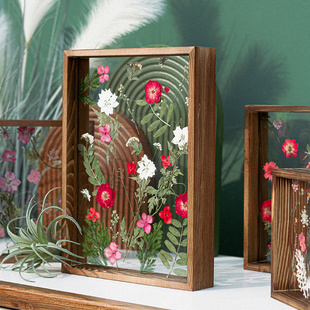 干花标本相框手工diy摆台画框678寸植物立体A4压花亚克力礼物摆件