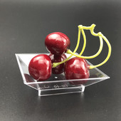 方形小吃碟子料理碟蛋糕西点碟一次性塑料自助餐具烘焙包装 100个