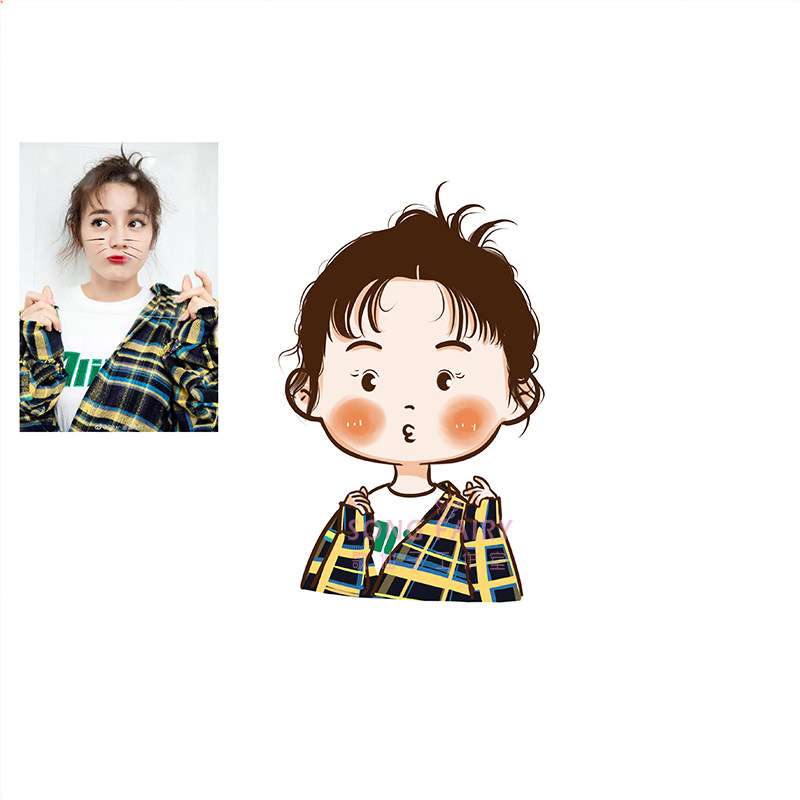 迪丽热巴嘟萌手绘头像画设计定制作q版卡通人物真人照片转漫画动
