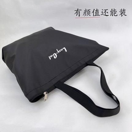 原创小众购物袋大容量带拉链托特包时尚手提袋可折叠防水单肩超市