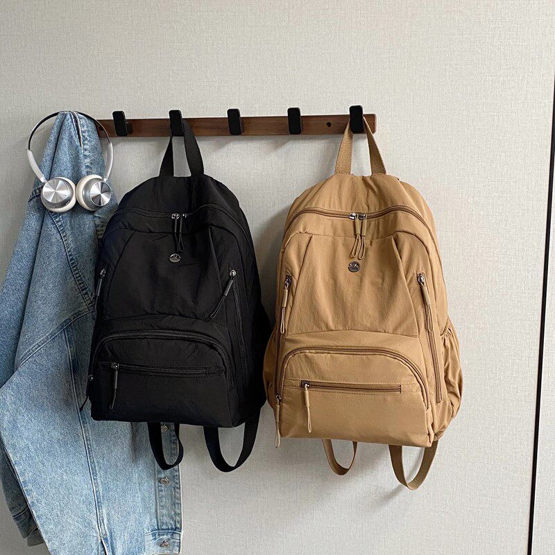 休闲双肩包包男女大容量轻便百搭旅行包简约学生书包时尚旅游背包