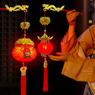 2026灯笼新款宝塔葫芦成品发光福字古风表演新年儿童手提元宵花灯