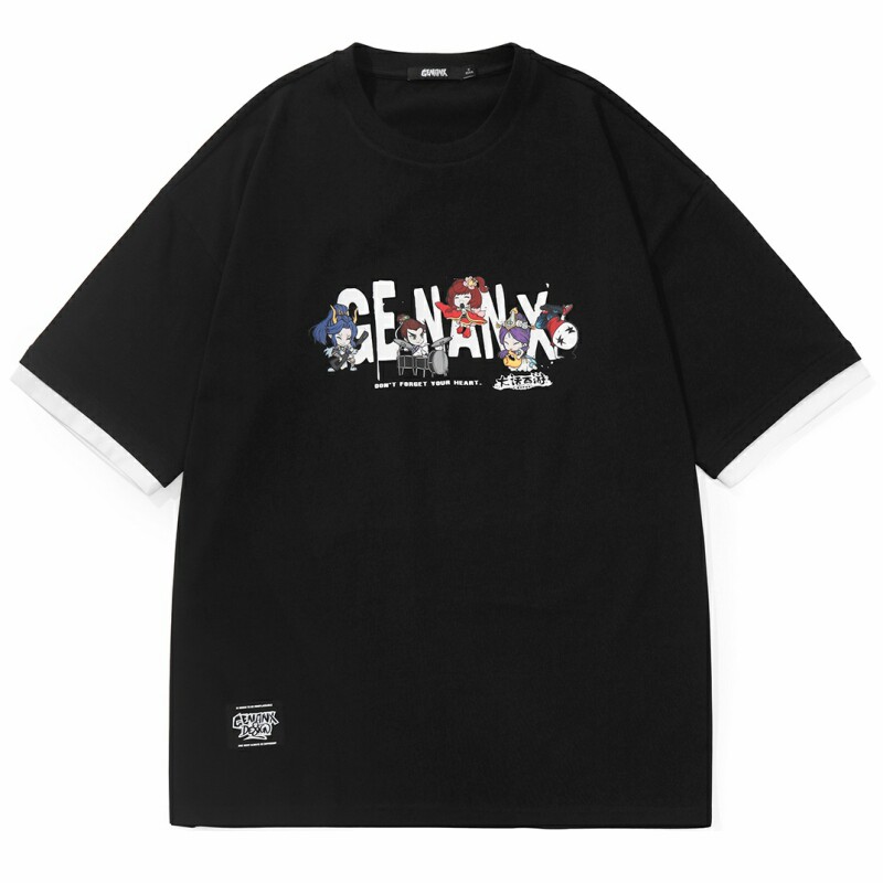 《大话西游》手游X闪电潮牌联名款T恤黑色纯棉圆领春季新款短袖